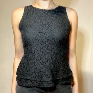 Banana Republic Mad Men Black Sleeveless Lace Top
